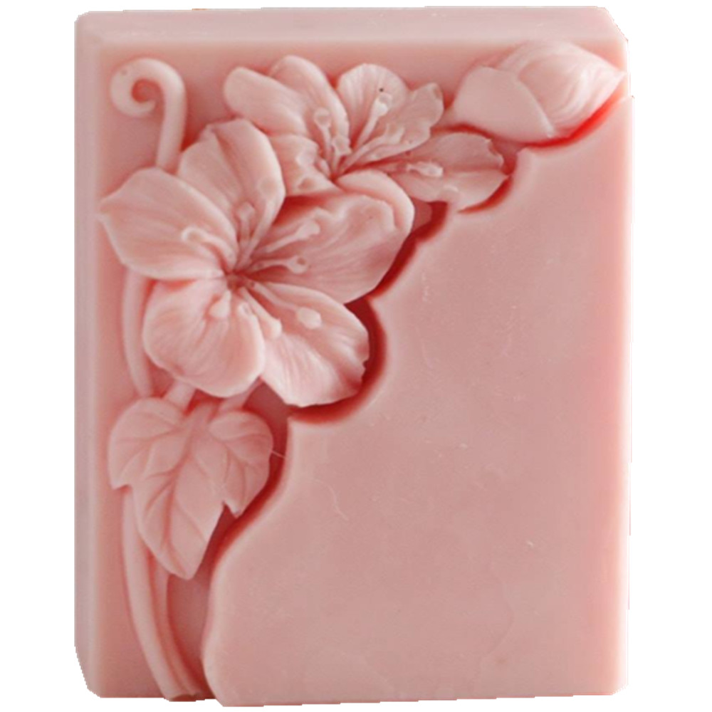 Soap Making Cold Process - สวยดอกไม้สบู่แม่พิมพ์สี่เหลี่ยมผืนผ้า Blossom ดอกไม้สบู่ทําแม่พิมพ์สําหรับกระบวนการเย็นสบู่ทํา AROMA เรซิ่นปูนปลาสเตอร์หัตถกรรมแม่พิมพ์