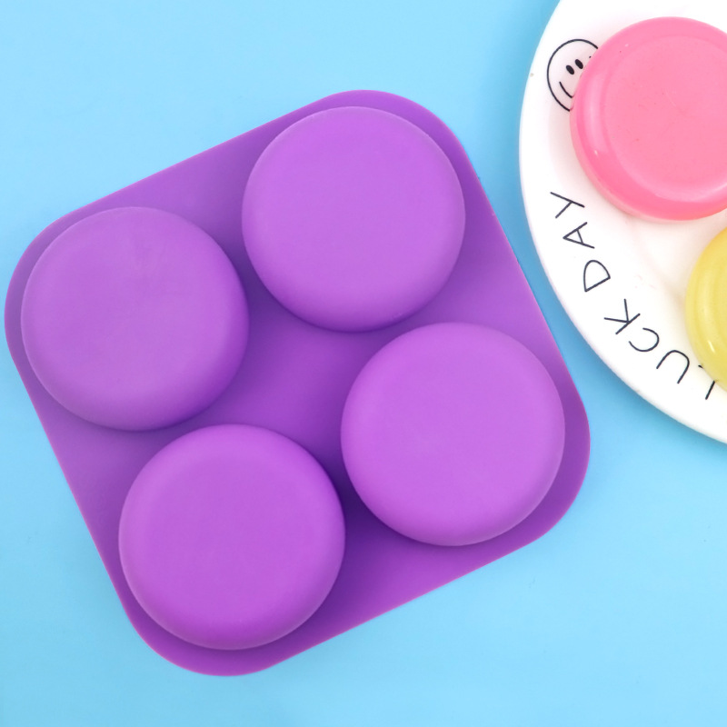 Soap Making Cold Process - แม่พิมพ์ซิลิโคนทรงกลม 4 ช่อง สำหรับขายส่ง - เหมาะสำหรับทำขนมหวาน
