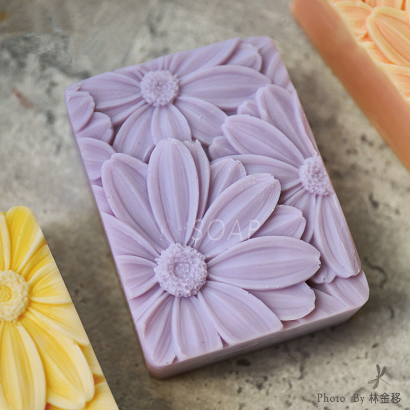 Soap Making Kit For Beginners - ใหม่ล่าสุด!! !3d Elegant Sunflower สบู่แม่พิมพ์สี่เหลี่ยมผืนผ้าซิลิโคนสบู่ทําแม่พิมพ์ DIY
