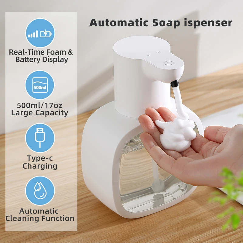 Soap Making Lab - เครื่องจ่ายสบู่โฟมอัตโนมัติแบบติดผนัง รุ่นใหม่ ขนาด 500 มล. แบบเติมได้