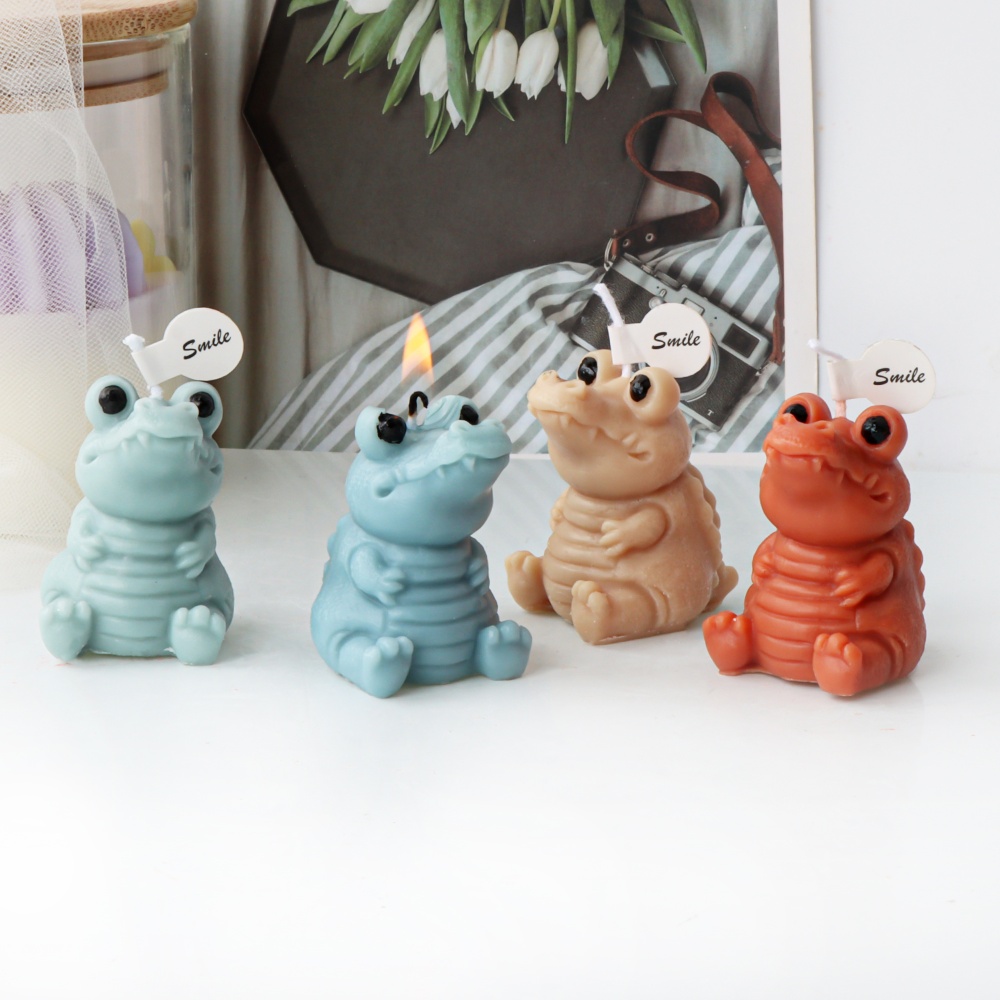Soap Making In Home - 3D น่ารักจระเข้เทียนแม่พิมพ์ซิลิโคนน่ารัก SMILE จระเข้สบู่เรซิ่นพลาสเตอร์เค้กเบเกอรี่แม่พิมพ์สําหรับตกแต่งบ้านของขวัญทํา