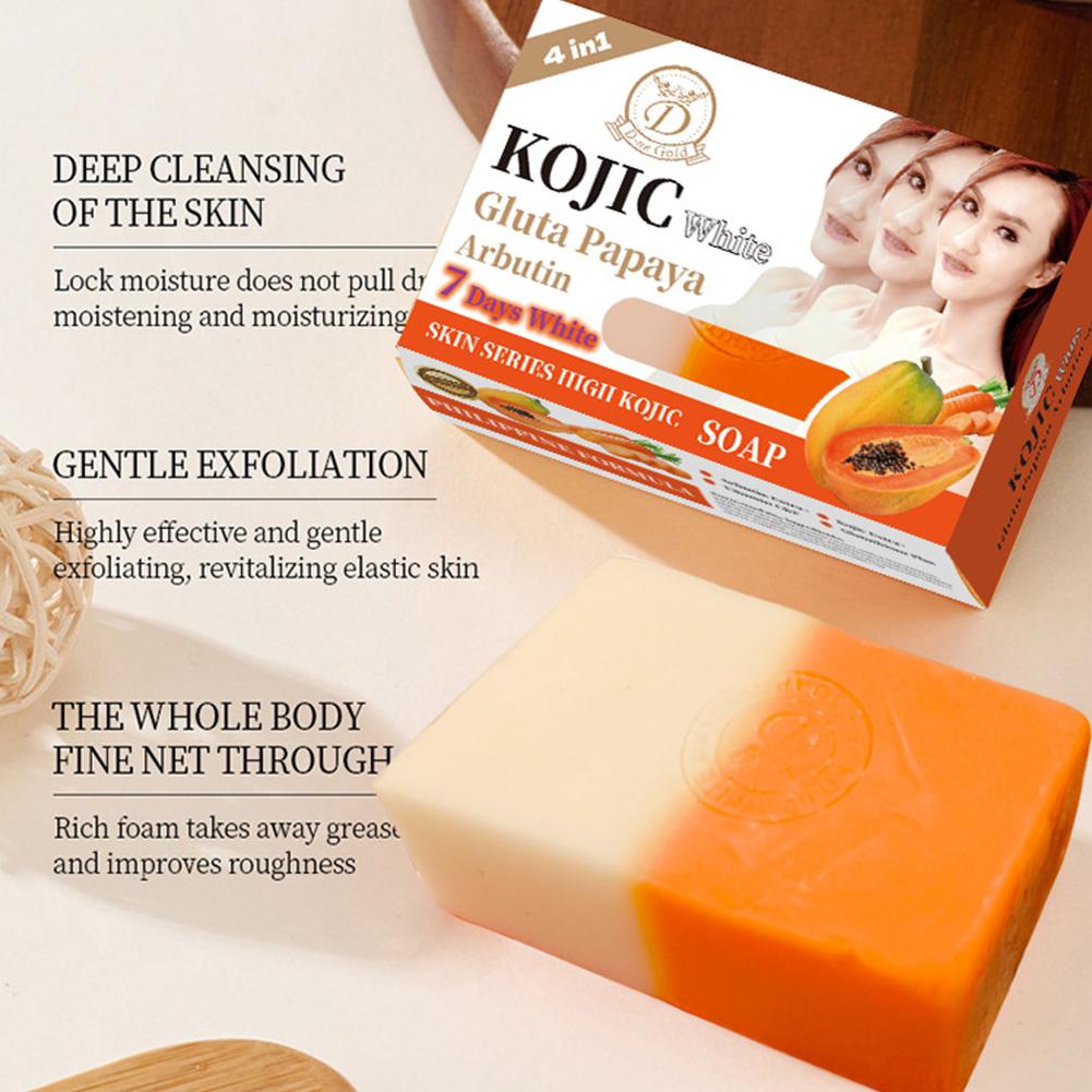 Soap Making Oils - สบู่มะละกอผสมโคจิกแอซิด 160 กรัม น้ำมันหอมระเหย วิตามินซี ทำความสะอาดผิว