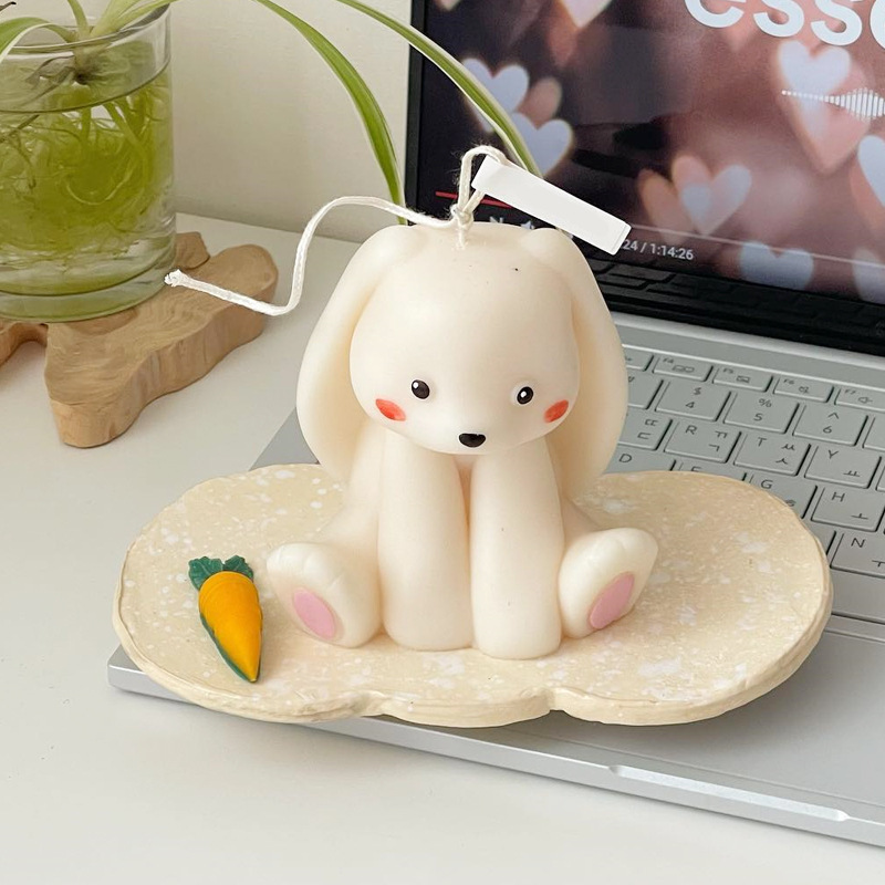 Soap Making In Home - แม่พิมพ์ซิลิโคนรูปกระต่ายนั่ง3D แม่พิมพ์เทียนทำจากเรซิ่นรูปสัตว์กระต่ายน่ารักอุปกรณ์ทำเทียนสบู่การตกแต่งบ้านของขวัญแต่งงาน