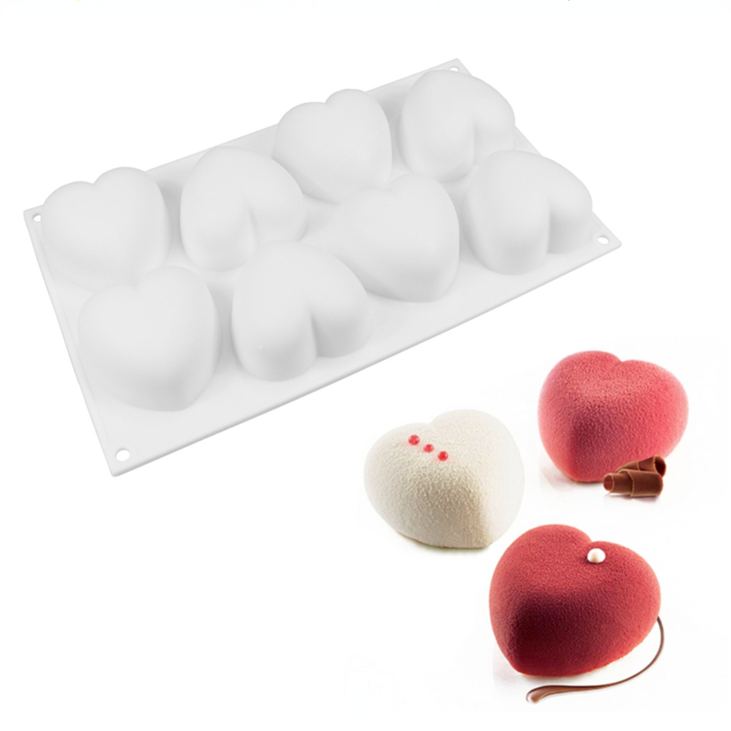 Soap Making Lab - Love Heart ซิลิโคนสบู่แม่พิมพ์เทียนทําด้วยมือชุด DIY ช็อกโกแลตน้ําแข็งสบู่พลาสเตอร์เรซิ่นเค้กตกแต่งเบเกอรี่เครื่องมือ