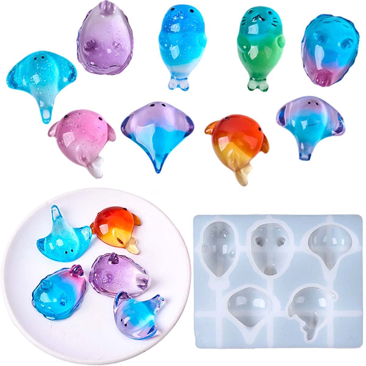 Soap Making Silicone Molds - แม่พิมพ์ซิลิโคนรูปปลากระเบน 3 มิติ สไตล์น่ารัก สำหรับทำพวงกุญแจ จี้กระเป๋า