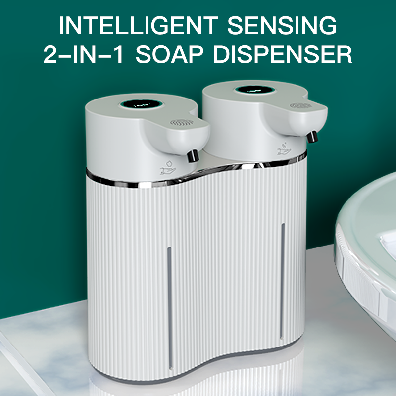 Soap Making Lab - Double-HEAD Touchless โฟม/เจลอินฟราเรดเหนี่ยวนําไฟฟ้าอัตโนมัติ Senor เครื่องจ่ายสบู่ติดผนังมือซักผ้าปั๊มเครื่อง