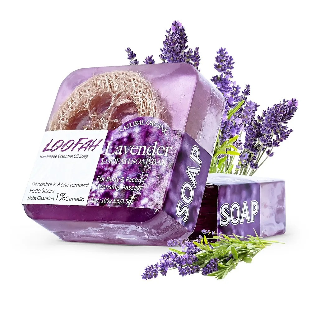 Soap Making Oils - สบู่น้ำมันหอมระเหยลาเวนเดอร์ออร์แกนิก 100 กรัม สำหรับทำความสะอาดร่างกาย ใบหน้า และมือ