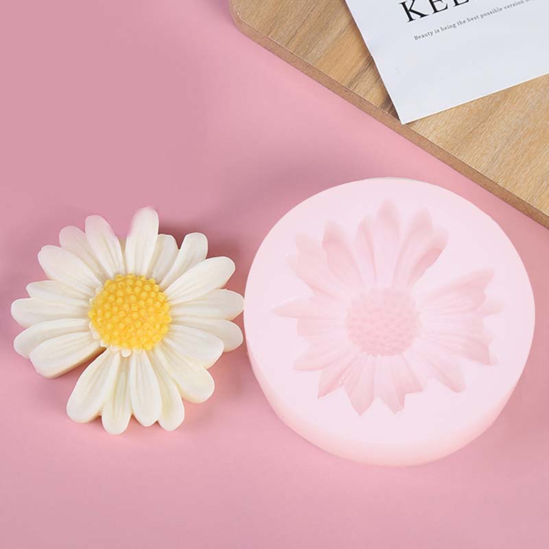 Soap Making In Home - DIY เทียนแม่พิมพ์ซิลิโคน Daisy Chamomile ดอกไม้เทียนขี้ผึ้งแม่พิมพ์สบู่แฮนด์เมดเทียนแม่พิมพ์น้ํามันหอมระเหยตกแต่งบ้าน