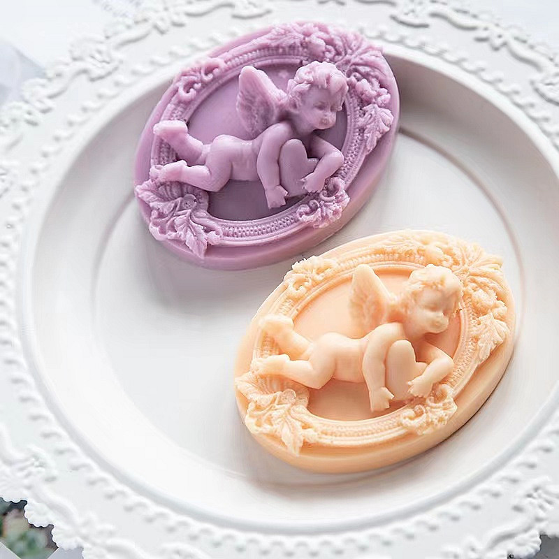 Soap Making In Home - 3D Angel เด็กรูปซิลิโคนสบู่แม่พิมพ์ Handmade รูปไข่ยิปซั่มสบู่เรซิ่นทําเค้กช็อกโกแลตเทียนแม่พิมพ์ของขวัญ CRAFT