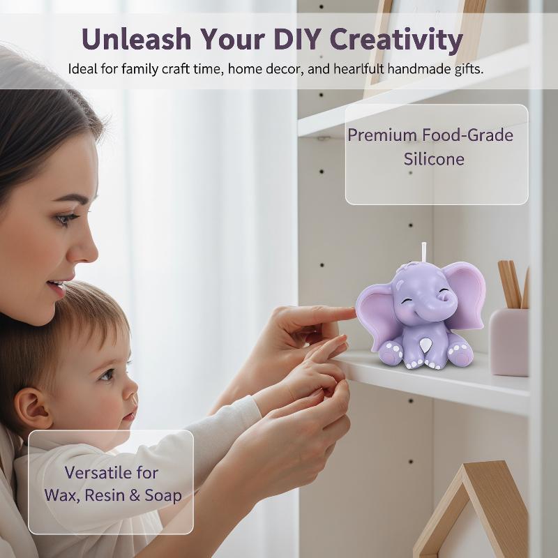 แม่พิมพ์เทียนซิลิโคนรูปช้าง 3  - Soap Making Silicone Molds บทวิจารณ์และราคา