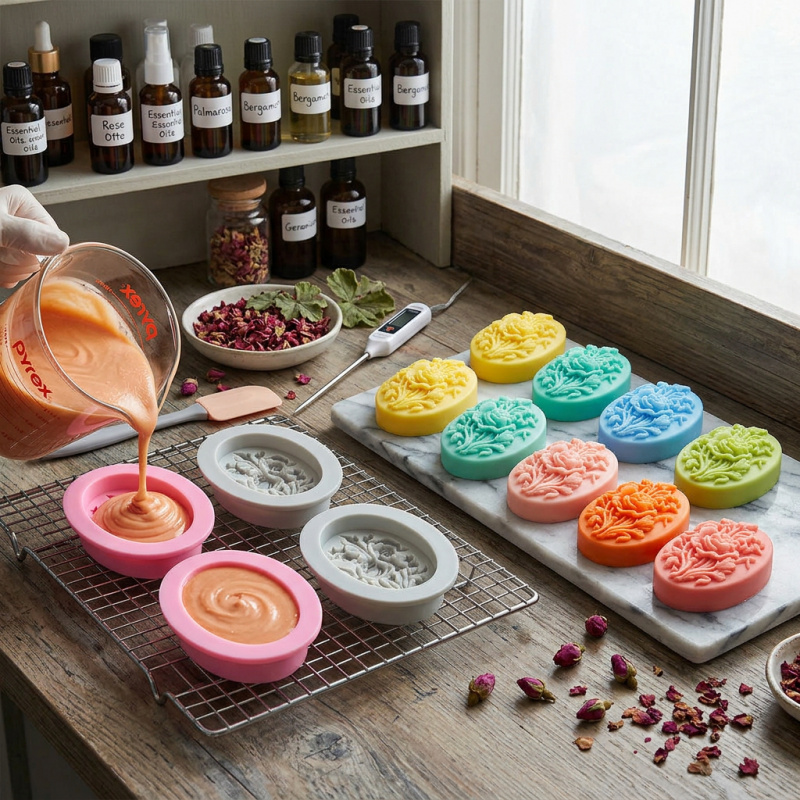 แม่พิมพ์ซิลิโคน 4 ชิ้นรูปทรงดอ - Soap Making Silicone Molds บทวิจารณ์และราคา
